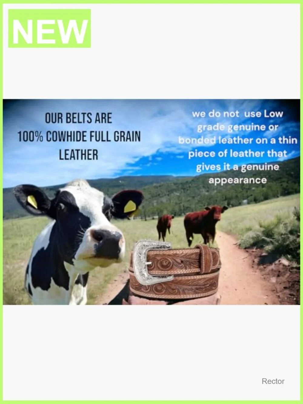 Men's Full Grain Leather Belt Strap with Snaps for Interchangeable Buckles